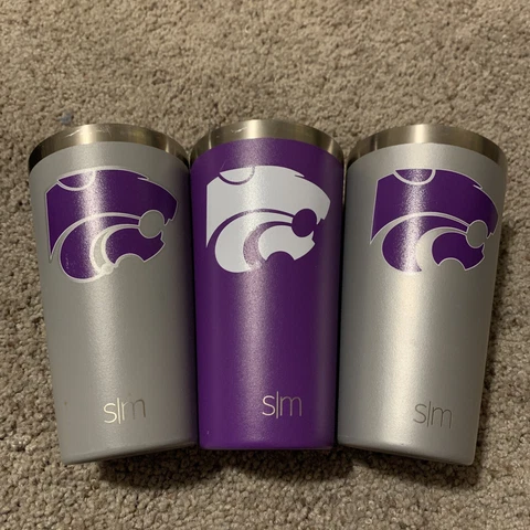 3 Kansas State University, K-State, KSU Simple Modern 16oz Tumblers Cover