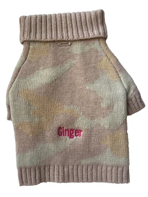 Mark and Graham Knit Dog Sweater Blush Camo GINGER mono M NWOT 4 - Image 1 of 4