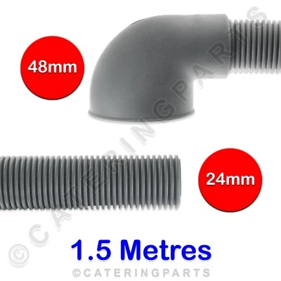 FAGOR PLASTIC DRAIN HOSE 12024473 1500mm FLEXIBLE ANGLED DISHWASHER OVEN 1.5M - image 1 of 4