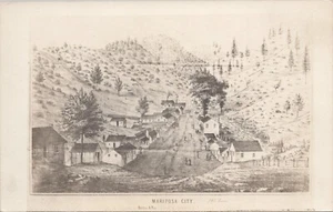 RPPC Mariposa City California 1852 Artist Rendering Gold Rush era (1920s era PC) - Picture 1 of 2