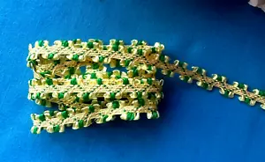 ANGEBOT Doppel Picot Zopf, 3/8 Zoll Zoll breit gelb/grün Farbe Preis 9 Yard - Bild 1 von 2