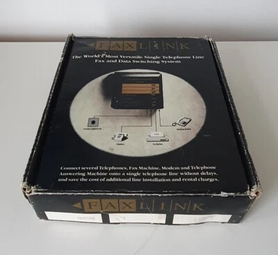 VINTAGE FAXLINK FAX & DATA SWITCH FDS 3500 WITH POWER SUPPLY NEW-UNUSED BOXED. - Image 1 of 4