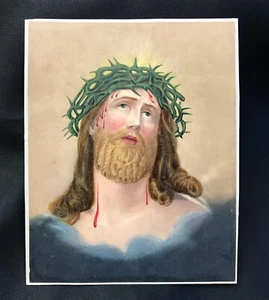 Jesus Christus Dornenkrone Ecce Homo Original Handkolorierter Druck 1850 - Bild 1 von 3
