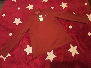 Neu Nike Damen burgunderrot 1/4 Reißverschluss Langarm Dri Fit klein aktiv Laufen... - Bild 1 von 5
