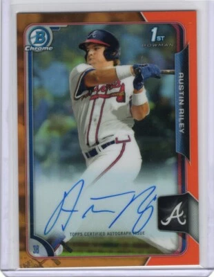 2015 BOWMAN CHROME AUTO ORANGE REFRACTOR AUSTIN RILEY AUTO RC #07/25 #BCA-ARI - Image 1 of 2