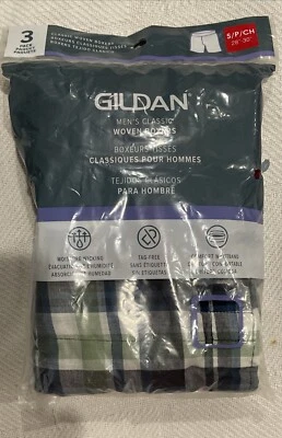 Gildan Men's Small (28"-30") Classic Woven Boxers 3 Pack Multicolor Plaid - Image 1 of 2