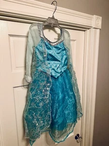 Disney Parks Frozen Queen Elsa Blue Costume Dress Child Size 4/5 - Picture 1 of 6