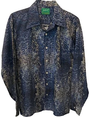 Vintage Joe Namath Poly Shirt 70's Arrow Abstract Print Large EUC - Image 1 of 4