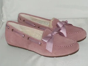 VIONIC 10010103 ALICE Size 7.5 MAUVE SUEDE MOCCASIN SLIPPERS Slip-On NEW - Picture 1 of 6