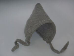  NEW Baby Infant Grey Hand Knitted Crochet Hat Beanie Bonnet Pixie 12-18 months 