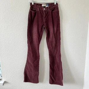 Vintage 1992 Gap Low Rise Flare Burgundy Jeans Womens 4 - Picture 1 of 9