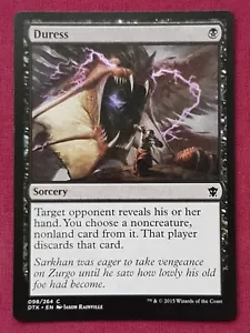 Magic The Gathering DRAGONS OF TARKIR DURESS black card MTG - Picture 1 of 2