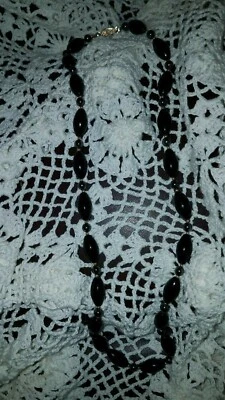 Ожерелье с черным овальным бисером - Изображение 1 из 4