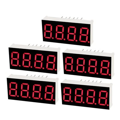 5 Stück 12 Pin 4 Bit 7 Segment 1.18 x 0.55 x 0.28zoll 0.35" Rot LED Anzeige Rohr - Bild 1 von 4