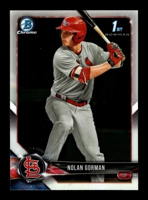 2018 Bowman Chrome Draft Nolan Gorman 1st Rookie St. Louis Cardinals #BDC-117 - Image 1 of 2