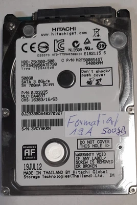 Hitachi HTS5450507E380 Festplatte 500GB 2,5“ - Bild 1 von 4