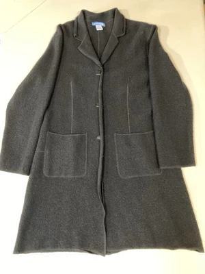 Кардиган Deane & White свитер 100% шерсть карманы длинная леска черный размер M - Изображение 1 из 4