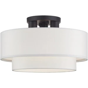 Livex Lighting 50305-07 Manorwood Semi-Flush Mount Bronze - Picture 1 of 11