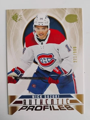20 21 SP HOCKEY GOLD AUTHENTIC PROFILES NICK SUZUKI /999 - Image 1 of 2