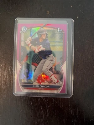 2023 Bowman - Chrome Prospects Juan Chacon #BCP-105 Fuchsia Refractor /199 (RC) - Image 1 of 2