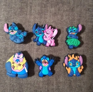 Set Of 6  Stitch And Angel Shoe Charms Compatible With Crocs  New - Picture 1 of 2