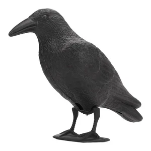 Crow Decoy Fake Black Crow Decoys with Feet Stake Simulation Crow Statue Hunting - Picture 1 of 12