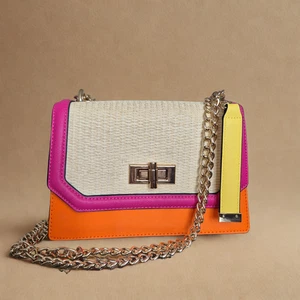 Bolso Bandolera ALDO Multicolor Saffiano Imitación Cuero Cadena Eslabón Solapa - Imagen 1 de 10