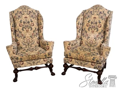 69592: BAKER Stately Homes Collection Mahogany Winged Throne Chairs - Image 1 of 4
