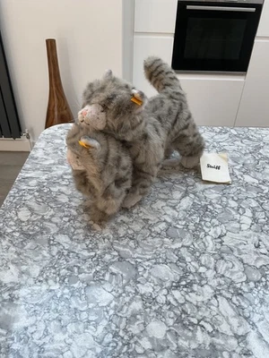 Steiff Grey Cat  Mizzy And Kitten Mizzy   (074622) - Image 1 of 4