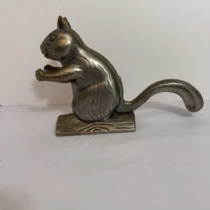 Vintage Squirrel on Log Nutcracker Aluminum Metal Collectible - Picture 1 of 7