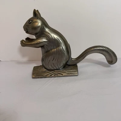Vintage Squirrel on Log Nutcracker Aluminum Metal Collectible - Image 1 of 4