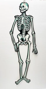 Vintage Halloween gestanzt 20,5" Gelenk Skelett Dekoration Pfeife - Bild 1 von 7