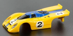 Vintage Aurora AFX Porsche 917 Yellow & Blue #2 HO Scale Slot Car Body - Picture 1 of 5