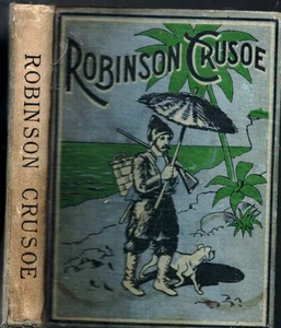 1890S ROBINSON CRUSOE SHIPWRECK FOR CHILDREN 4 COLOR PRINTS ILLUSTRATED GIFT - Picture 1 of 3