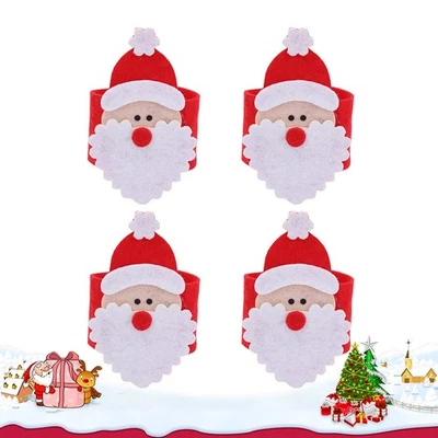  4PCS di Santa portatovagliolo non tessuto di Santa tovagliolo con fibbia - Immagine 1 di 4