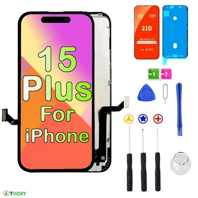 For iPhone 15 Plus Replacement Screen LCD OLED Display Touch Digitizer + Tools - Image 1 of 4
