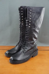 Vintage Foundry Co Saddle hohe Stiefel Schuhe Damen 8,5 schwarz Leder Schnürschuhe - Bild 1 von 9