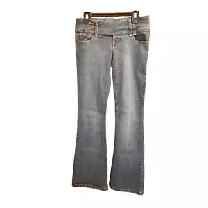 Tyte Women's Juniors Pull On Side Button Flare Leg Jeans Size 9 - Picture 1 of 9