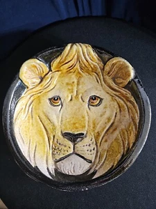 Taste Setter Sigma Vintage Lion Face Bowl Plate Black Italy Mid Century 8" Diam. - Picture 1 of 9