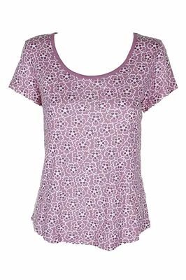 Charter Club Printed Cotton Knit Pajama T-Shirt Pink Floral Orchid Smoke XXL - Image 1 of 3