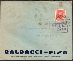 Sevilla - Edifil o 844 - Carta "Camas 31/5/38" + Censura Militar a Sevilla - Imagen 1 de 1