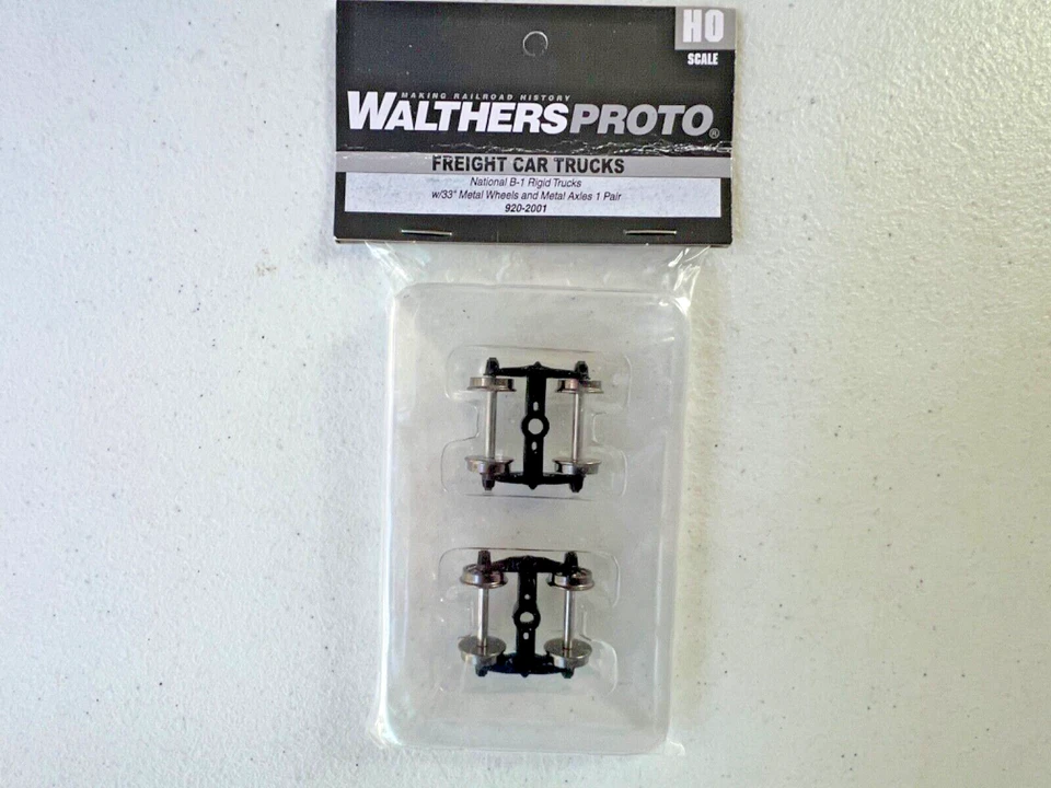 Walthers Proto HO Scale Rigid Trucks/33" Metal Wheels & Axles National B-1 - 1pr
