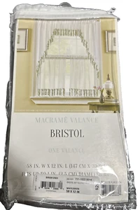 Bristol Macreme Rod Pocket One Valance 58"W X 12"L Green White Leaf Vine New! - Picture 1 of 2