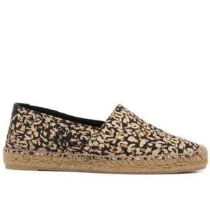 Saint Laurentleopard-print embroidered canvas espadrilles - Picture 1 of 9
