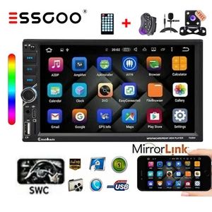 Autoradio Con schermo 2 DIN Apple Carplay Android Auto EQ Bluetooth USB +MIC CAM - Foto 1 di 17