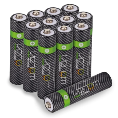 Venom Rechargeable AAA Batteries - High Capacity 800mAh 1.2V NiMH - Pack of 12 - Image 1 of 4