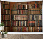 Vintage Library Old Books Retro Bookshel Tapestry&#160;for&#160;Bedroom&#160;Living&#160;Room Dorm