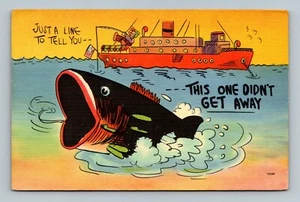 Just A Line To Tell You This one didn't get away Postcard Fish - Picture 1 of 2