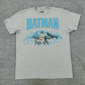Batman Shirt Men Medium Gray DC Comics Graphic Tee Short Sleeve Stretch Pullover - Picture 1 of 12