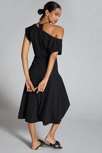 DAILY PRACTICE Anthropologie The Madeline Midi Dress in Black Size XL 16 18 NEW - Picture 1 of 13